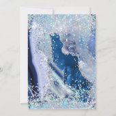 Invitation Mariage Pailleté Agate Bleu Argent (Dos)