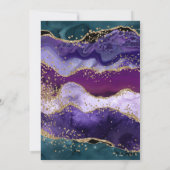Invitation Mariage Pailleté Agate Bleu-vert, Violet et Or (Dos)