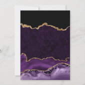 Invitation Mariage Pailleté Agate Violet et Or (Dos)
