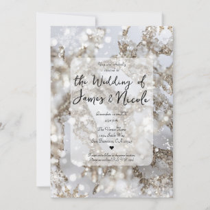 Invitation Mariage Pailleté de Stalactites de Merveille d'Hiv
