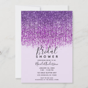 Invitation Mariage Pailleté Étincelant Violet