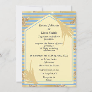 Invitation Mariage Pailleté Fausse Abeille à Miel