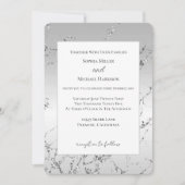 Invitation Mariage Pailleté Faux Argent Gris (Devant)