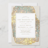 Invitation Mariage Pailleté Iridescent Moderne (Devant)