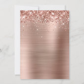 Invitation Mariage Pailleté Rose Gold Feuille (Dos)