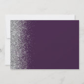 Invitation Mariage Pailleté Violet Argent Moderne (Dos)