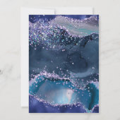 Invitation Mariage Paillettes d'Agate Bleu Violet (Dos)