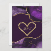 Invitation Mariage Paillettes de Agate Violet et Or (Dos)