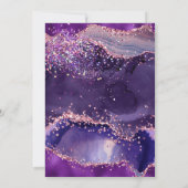 Invitation Mariage Paillettes Rose Violet Agate (Dos)