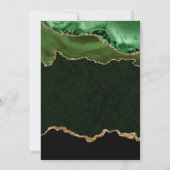 Invitation Mariage Paillettes Vert et Or Agate & Marbre (Dos)
