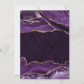 Invitation Mariage Paillettes Violet et Or Agate (Dos)