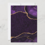 Invitation Mariage Paillettes Violet et Or Agate (Dos)