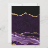 Invitation Mariage Paillettes Violet et Or Agate (Dos)