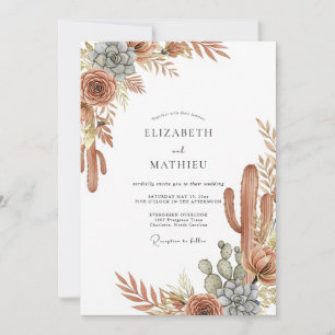 Invitation Mariage paisible sud-ouest en terre cuite