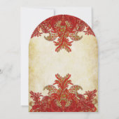 Invitation Mariage Paisley Vintage rouge et or (Dos)