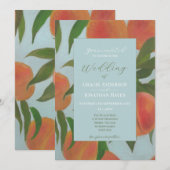 Invitation Mariage Pale Blue & Peaches  (Devant / Derrière)