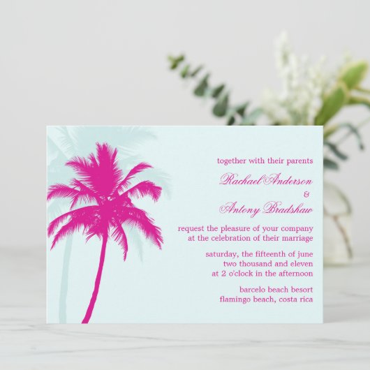 Invitation Mariage Palm Trees (Debout devant)