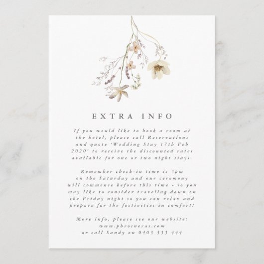 Invitation Mariage Pampas Fleur sauvage sec à l'abondance min (Devant)
