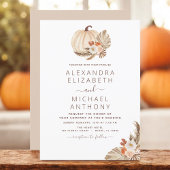 Invitation Mariage Pampas Grass Blanc Citrouille Terracotta
