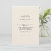 Invitation Mariage Pampas Navy et Beige Coloré (Debout devant)