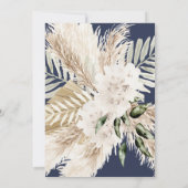 Invitation Mariage Pampas Navy et Beige Coloré (Dos)