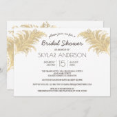 Invitation Mariage Pampas Tan Grass Sur Fête des mariées Blan (Devant / Derrière)