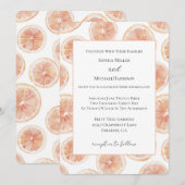 Invitation Mariage Pamplemousse Brise d'Été (Devant / Derrière)