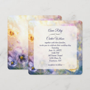 Invitation Mariage Pansy Abstrait Rêveur