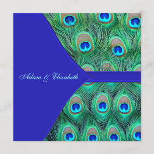Invitation Mariage Paon Bleu Royal
