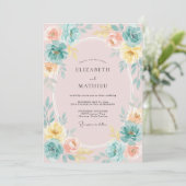 Invitation Mariage Paon Blush Lemon (Debout devant)