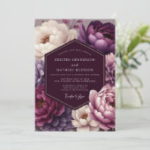 Invitation Mariage Paon Plum (Debout devant)