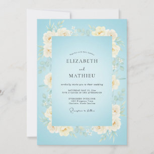 Invitation Mariage Paon Poudre de Perle