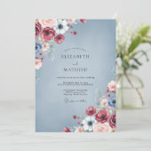 Invitation Mariage Paon Rouge Ardoise (Debout devant)