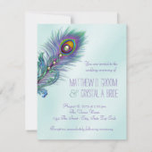 Invitation Mariage Paon Violet et Bleu Turquoise (Dos)