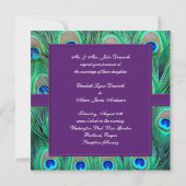 Invitation Mariage Paon Violet Prune (Dos)