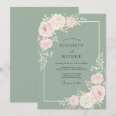 Invitation Mariage Paoné Olive Atténué (Devant / Derrière)