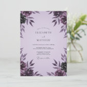 Invitation Mariage Paonée prune (Debout devant)