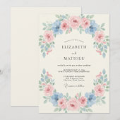 Invitation Mariage Paonée Rouge Ciel (Devant / Derrière)