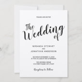 Invitation Mariage papier Kraft de script moderne (Devant)