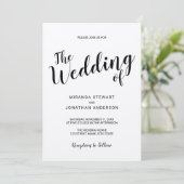 Invitation Mariage papier Kraft de script moderne (Debout devant)