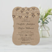 Invitation Mariage papier rustique Kraft (Debout devant)