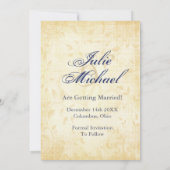 Invitation Mariage Papier Vieilli Vintage (Dos)