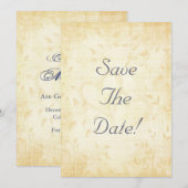 Invitation Mariage Papier Vieilli Vintage (Devant / Derrière)