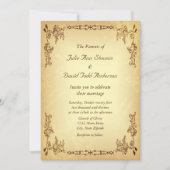 Invitation Mariage papier vieilli Vintage rétro (Devant)