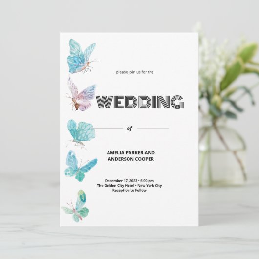 Invitation Mariage papillon (Debout devant)