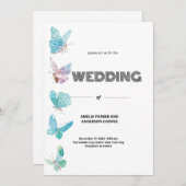 Invitation Mariage papillon (Devant / Derrière)