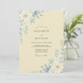 Invitation Mariage Papillon Azur Beurre (Debout devant)