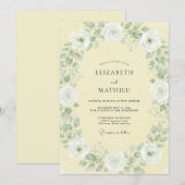 Invitation Mariage Papillon Blanc Beurre (Devant / Derrière)