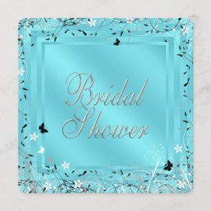 Invitation Mariage papillon bleu sarcelle noir blanc