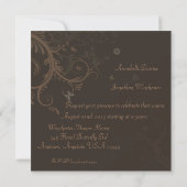 Invitation Mariage Papillon Brun Flore (Dos)
